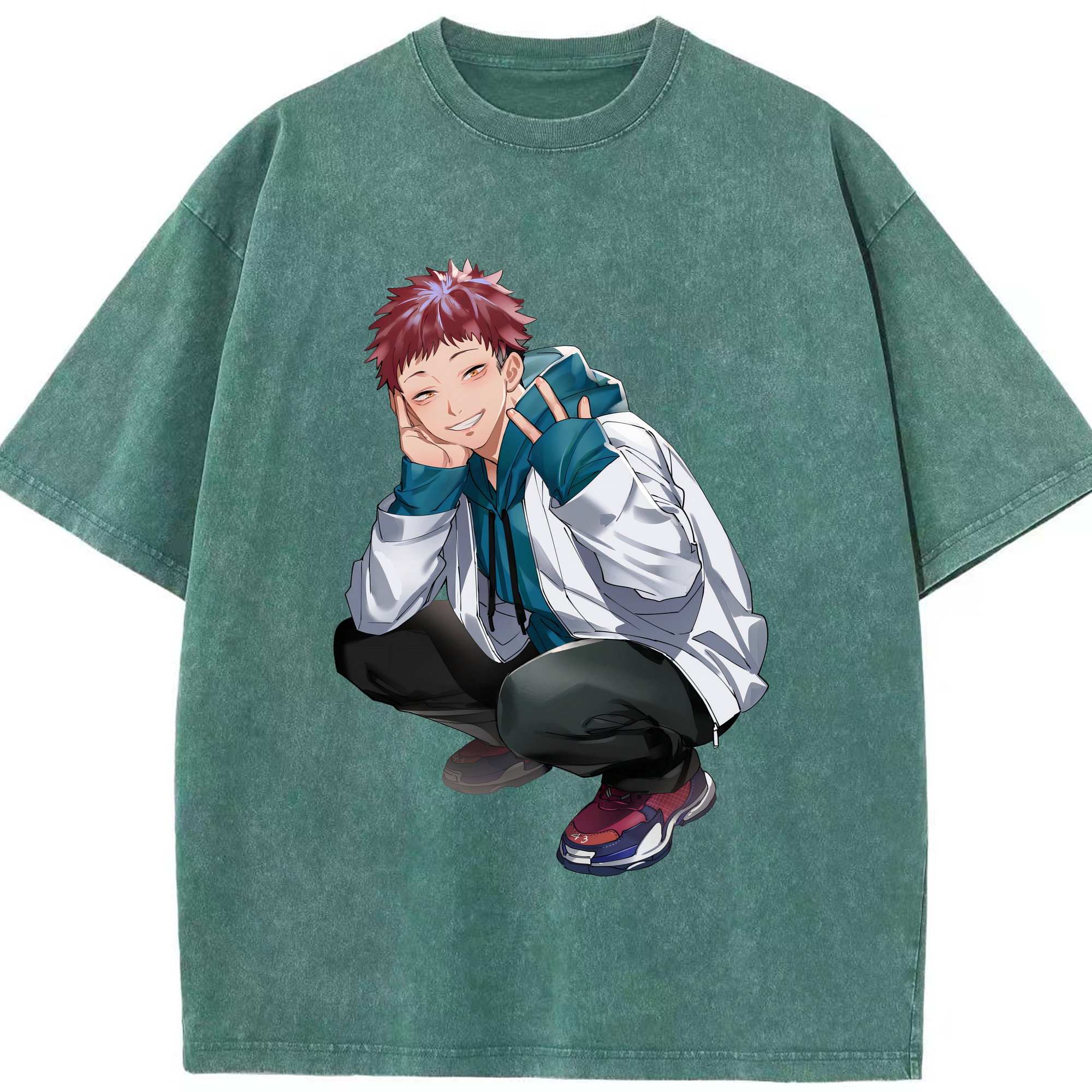 （画像用） 呪術廻戦 Jujutsu Kaisen 綿100% ヴィンテージ風 半袖Tシャツ（フロントプリント）